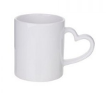 Customized Printing on White Heart Handle Mug