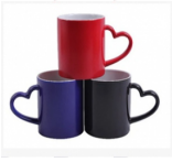 Customized Printing on Heart Handle Magic Mug- Glossy