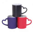 Personalized Printing on Heart Handle Magic Matte Mug