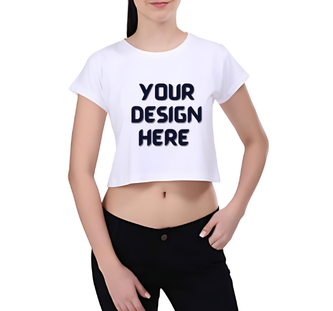 Customized Printing on Female  Crop Top T-Shirt